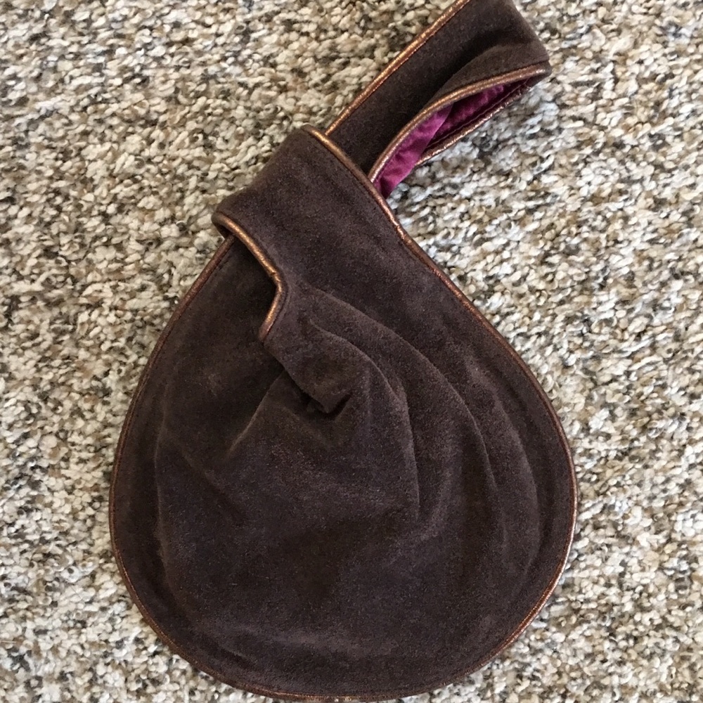 Suede wristlet/clutch